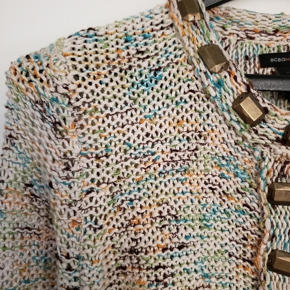 BCBGMaxAzria Chunky Knit Rainbow Sweater Small - Picture 3 of 9